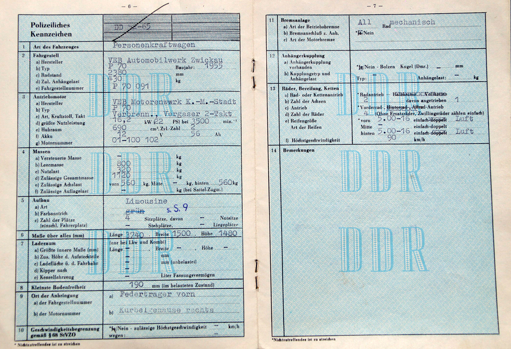 P70 Kfz Brief